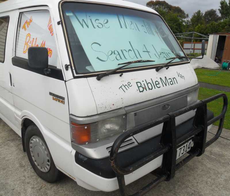 Picture of the BibleMan van front